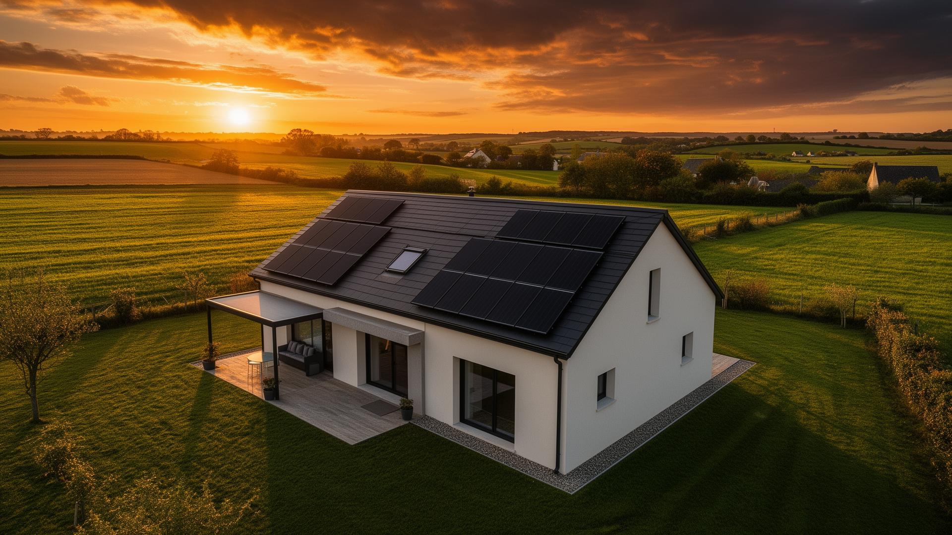 Maison avec panneaux solaires
